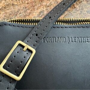 Portland Leather Black Belt Bag with Gold Hardware